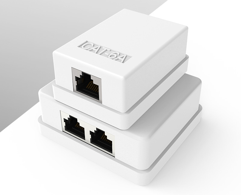 英曼單口/雙口-網絡桌盒（屏蔽款），網線轉接器，Surface Box