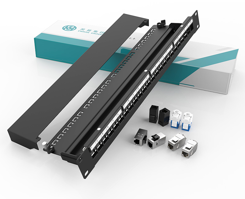 Enmane-1U 24 Ports Shielded Network Blank Patch Panel（Full shielded）