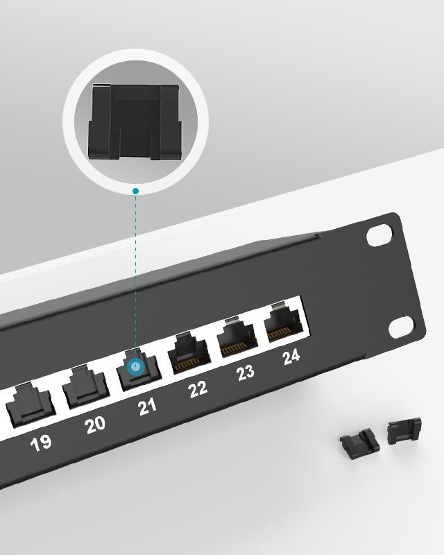 1U24口-屏蔽防塵網(wǎng)絡(luò)配線架