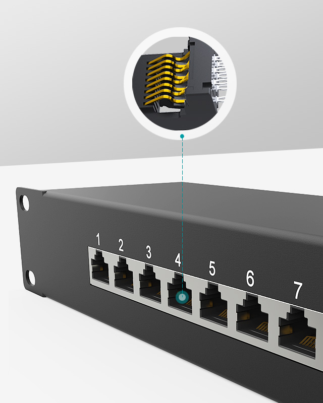1U8口-防塵網(wǎng)絡(luò)配線架