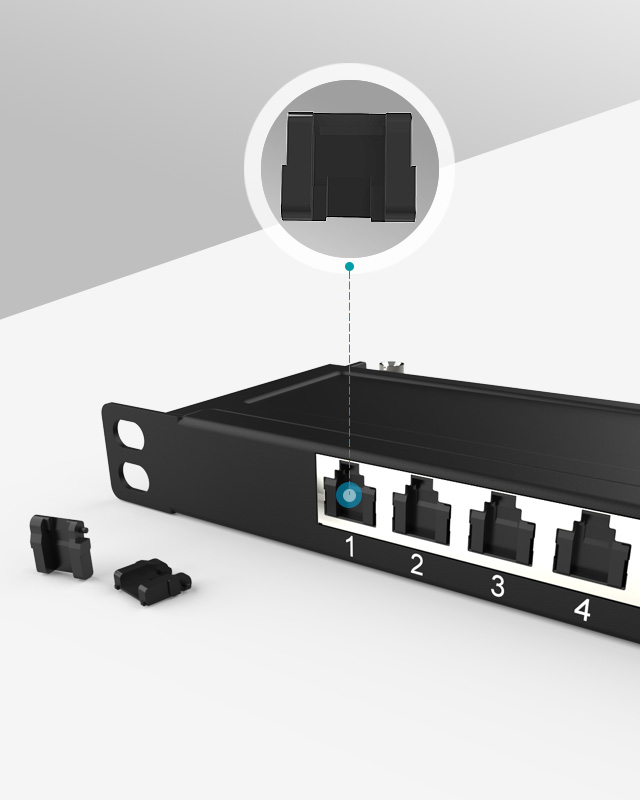 0.5U8口-防塵網(wǎng)絡(luò)配線架