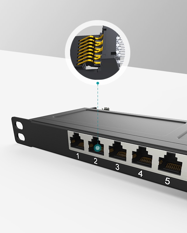 0.5U8口-防塵網(wǎng)絡(luò)配線架