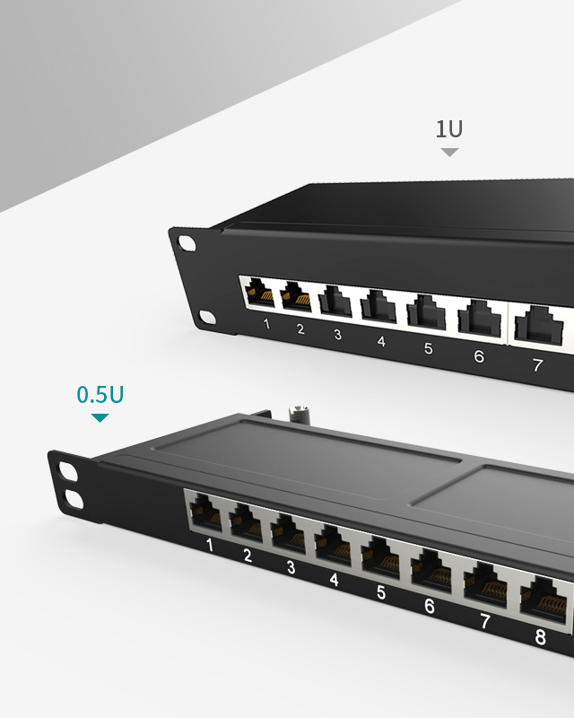 0.5U8口-防塵網(wǎng)絡(luò)配線架