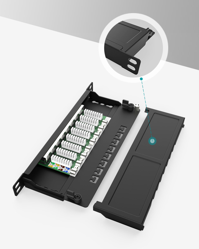 0.5U8口-防塵網(wǎng)絡(luò)配線架