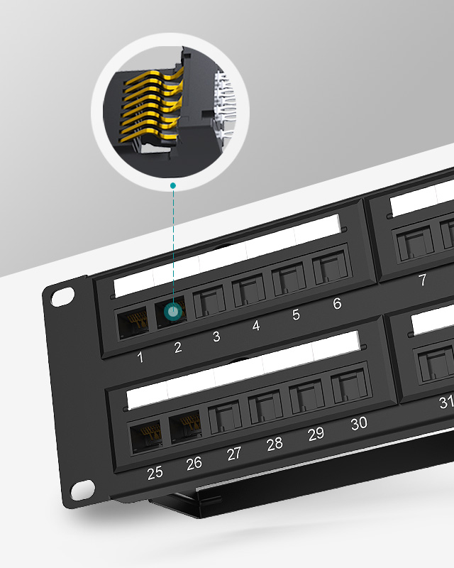 2U48口-防塵網(wǎng)絡(luò)配線架